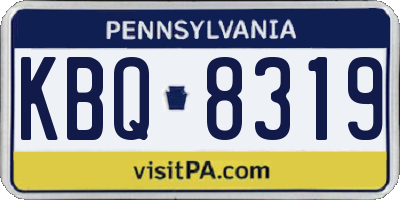 PA license plate KBQ8319