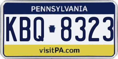 PA license plate KBQ8323