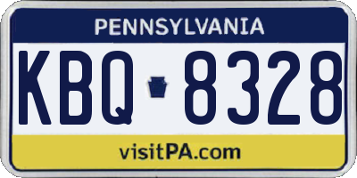 PA license plate KBQ8328