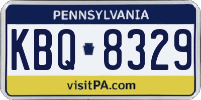 PA license plate KBQ8329