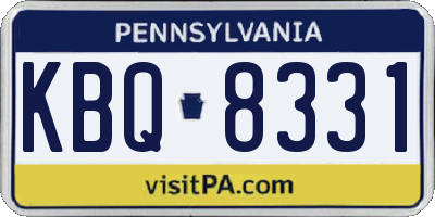 PA license plate KBQ8331