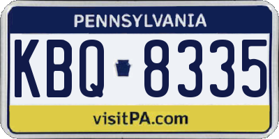 PA license plate KBQ8335