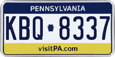 PA license plate KBQ8337