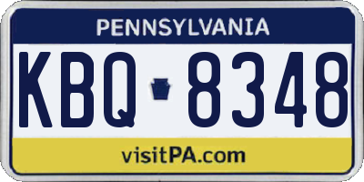 PA license plate KBQ8348