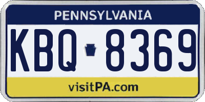 PA license plate KBQ8369