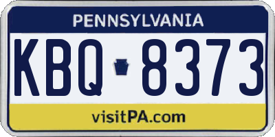 PA license plate KBQ8373