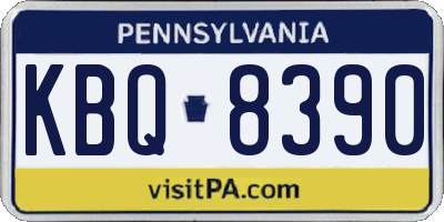 PA license plate KBQ8390