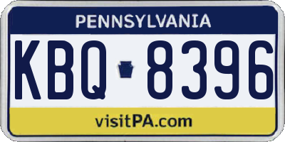 PA license plate KBQ8396