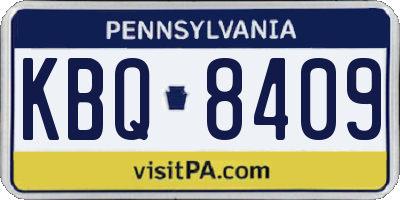 PA license plate KBQ8409