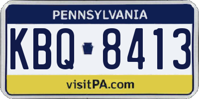PA license plate KBQ8413
