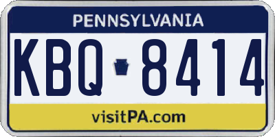 PA license plate KBQ8414