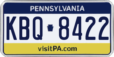 PA license plate KBQ8422