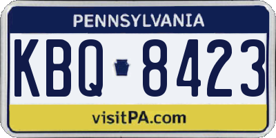 PA license plate KBQ8423