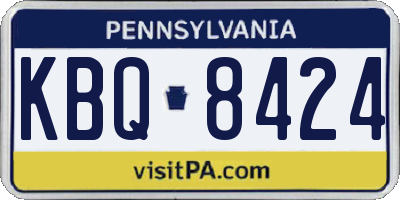PA license plate KBQ8424