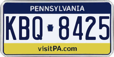 PA license plate KBQ8425