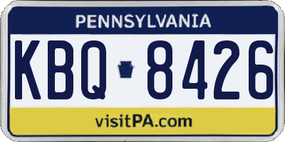 PA license plate KBQ8426