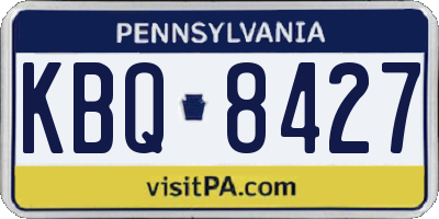 PA license plate KBQ8427