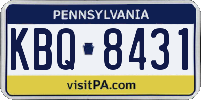 PA license plate KBQ8431