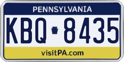 PA license plate KBQ8435