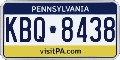 PA license plate KBQ8438