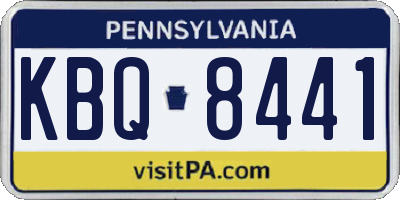 PA license plate KBQ8441