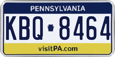 PA license plate KBQ8464