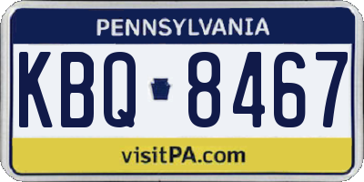PA license plate KBQ8467