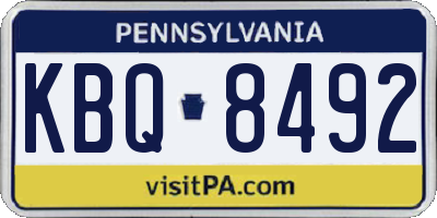 PA license plate KBQ8492