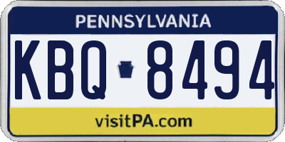 PA license plate KBQ8494