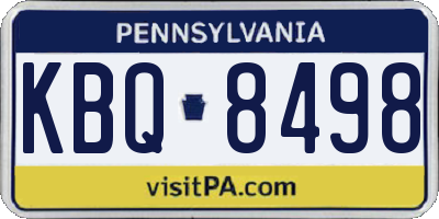 PA license plate KBQ8498