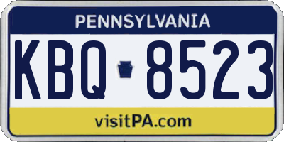 PA license plate KBQ8523