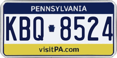 PA license plate KBQ8524
