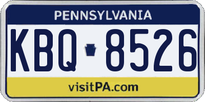 PA license plate KBQ8526