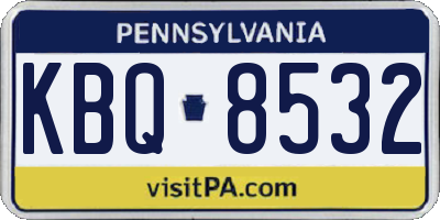 PA license plate KBQ8532
