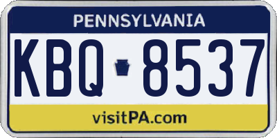 PA license plate KBQ8537