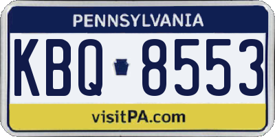 PA license plate KBQ8553