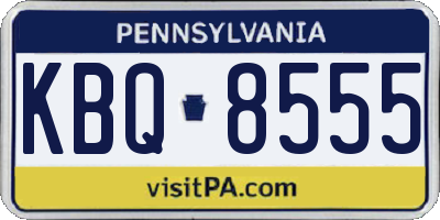 PA license plate KBQ8555