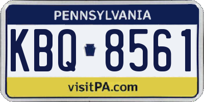 PA license plate KBQ8561