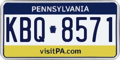 PA license plate KBQ8571