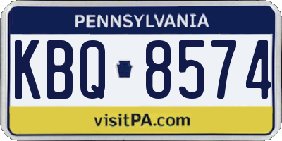 PA license plate KBQ8574