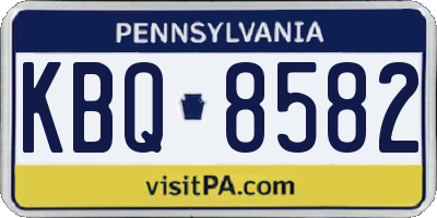PA license plate KBQ8582