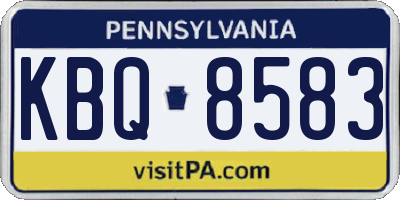 PA license plate KBQ8583