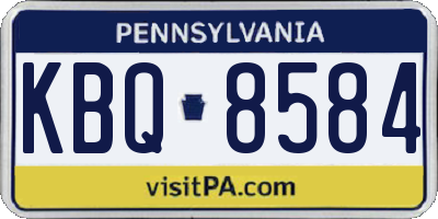 PA license plate KBQ8584