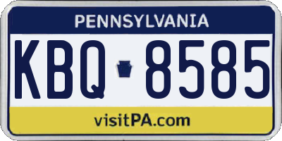 PA license plate KBQ8585