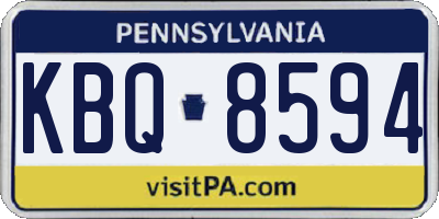 PA license plate KBQ8594