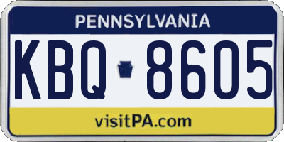 PA license plate KBQ8605