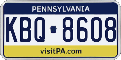 PA license plate KBQ8608