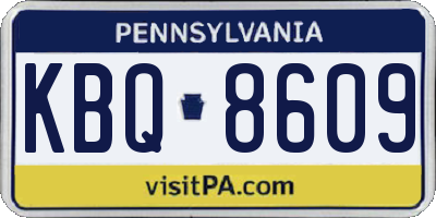 PA license plate KBQ8609