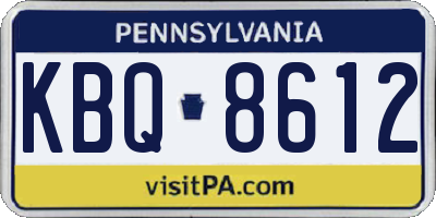 PA license plate KBQ8612