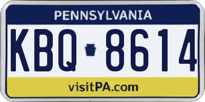 PA license plate KBQ8614